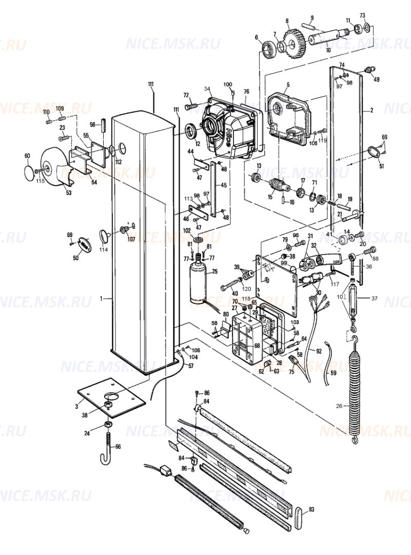 Запасные части для автоматических шлагбаумов NICE WIL4