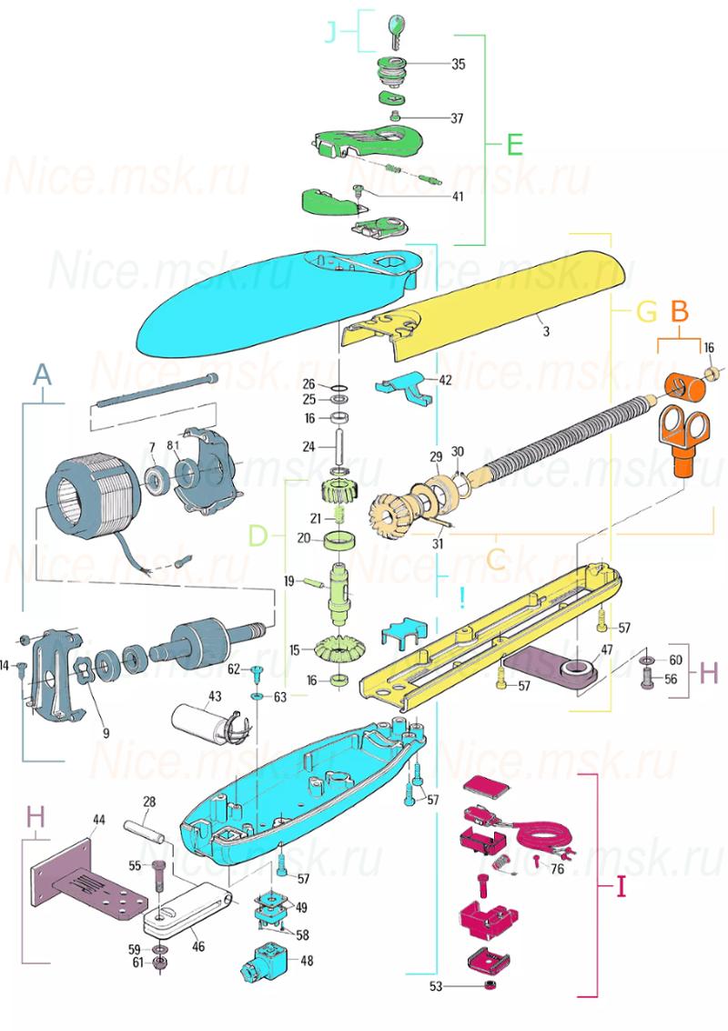 Запасные части для приводов распашных автоматических ворот NICE MB4015 (2024)