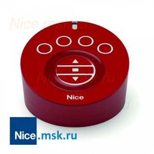 Портативный радиопередатчик NICE AG4R 4 канальный, цвет красный, с поддержкой фунции диммер и мое любимое положение. Питание 2  аккум. Типа АА 1.2V с базой для зарядки